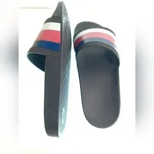 Gucci | Shoes | New Gucci Authentic Web Rubber Slides In  display picture 1